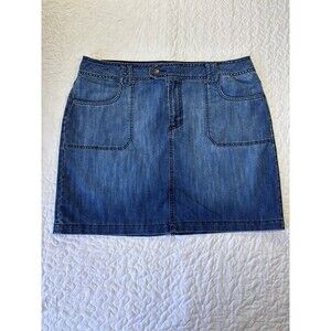Faded Glory Blue Dark Wash Denim Jean Skirt size 16